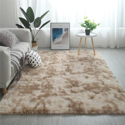 Simple Tie-dye Long Hair Rug