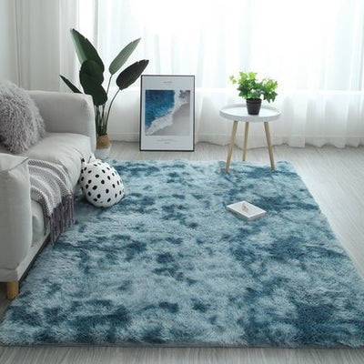 Simple Tie-dye Long Hair Rug