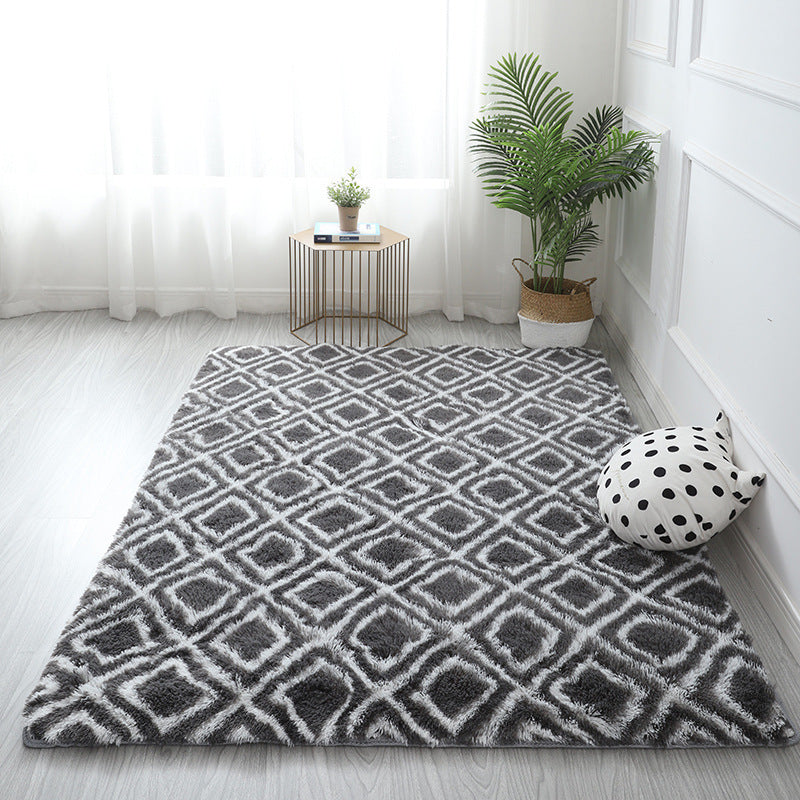 Simple Tie-dye Long Hair Rug