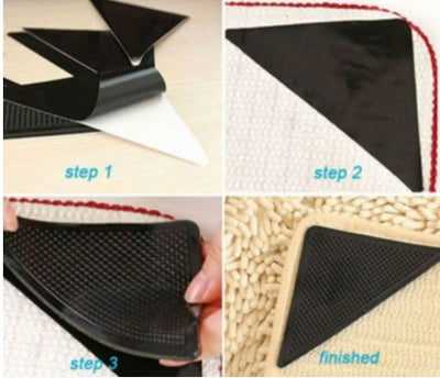 Rug Grippers Washing Reuse Anti-Slip Curling Rug Grippers Keeps Your Rug In Place Makes Corners Flat Anti Slip Rug Grippers