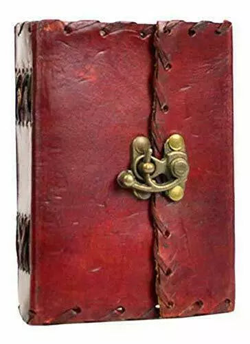 Small Leather Blank Book Journal Notebook Diary Poetry Book of Shadows w/ Clasp